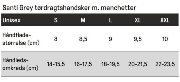 Santi tørdragt handske med manchetter